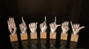 Small ABC America Sign Language Blocks Set ($15 per letter)